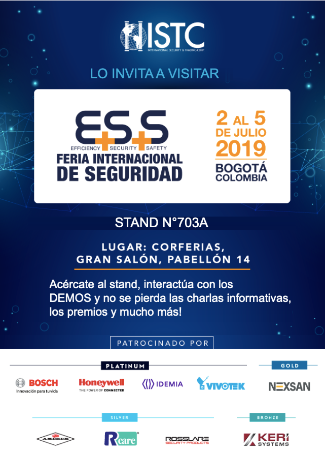 TECNOSeguro's tweet photo. ISTC lo invita a la #FeriadeSeguridadESS del 2 al 5 de Julio en @CorferiasBogota
Encuéntra a @ISTC_Corp en el Stand Nº703A. #DeFeriaConISTC @Securityfair https://t.co/nHl0O3VWgC