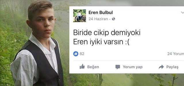 mkerten's tweet photo. 15 yaşındaki #ErenBülbül, 
"Biri de çıkıp demiyoki: Eren iyiki varsın :(" paylaşımını 2 yıl önce bugün yaptıktan 2 ay sonra, PKK terör örgütü tarafından şehit edilmişti. 
Onun hatırasına; #İyikivarsınEren 

Gençliğimiz var diyenlere, BURADAYIZ !! https://t.co/uoqUJs2oBS
