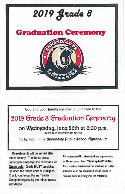 Annandale's Grade 8 Graduation Ceremony is this week!!!!