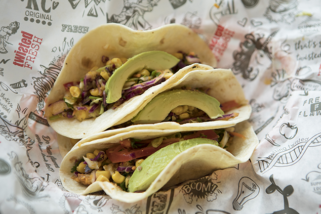 twistedfresh1's tweet photo. Weekly Special ~ BBQ Jackfruit Tacos (Vegetarian!)
BBQ style Jackfruit (similar to Pulled Pork), corn slaw medley, creamy avocado, and mixed cheese. Served on soft flour shells only. Vegan? Just ask us to hold the cheese! $8.50 #kansascity #specials #tacos #Vegan #lunch https://t.co/o3t2c9f4C7