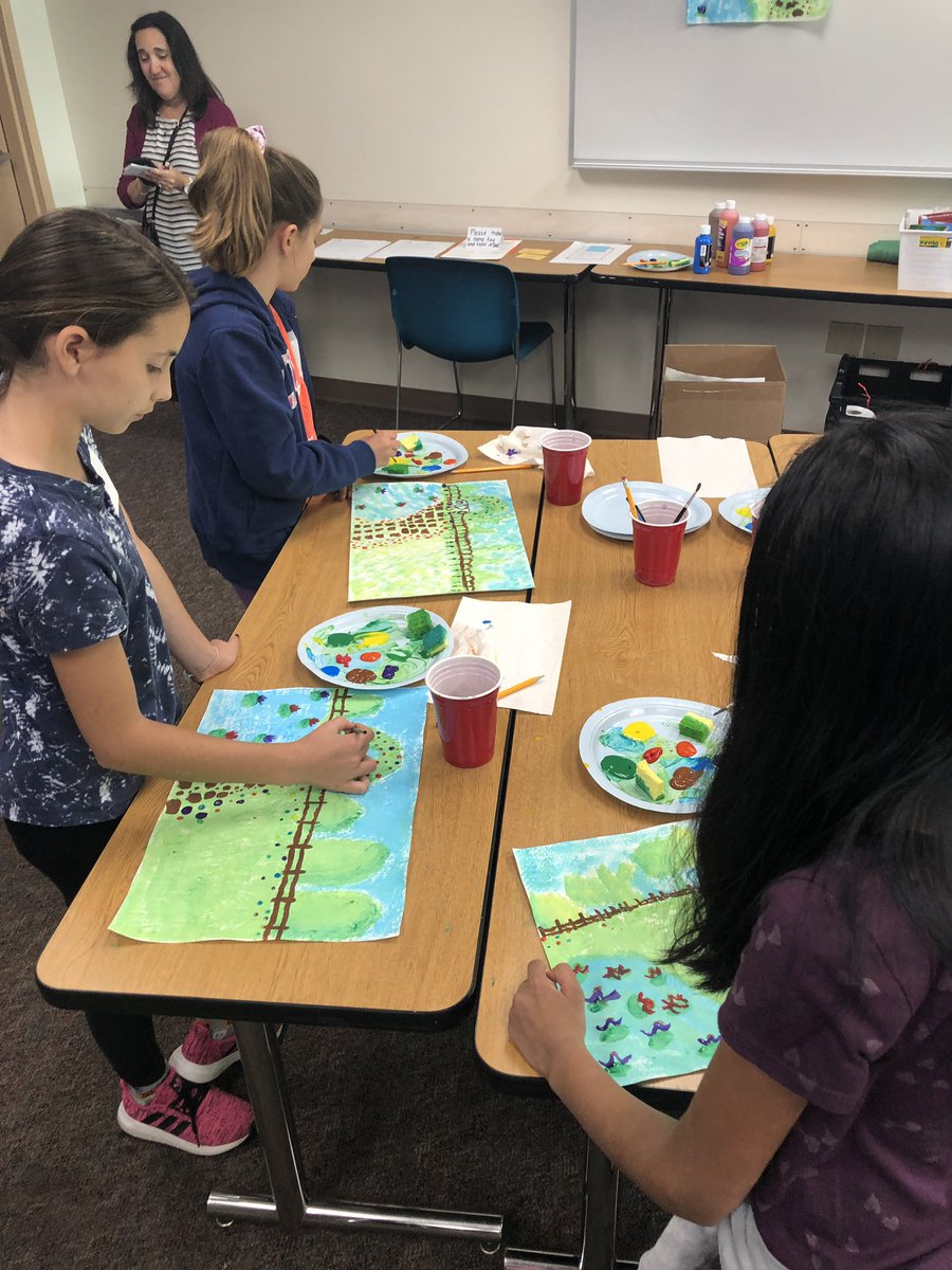 Sum_Frederick's tweet photo. What a wonderful start to the second week of our Writing Inspired by Art camp. So lucky to have another group of amazing students! @CRLP_CLU @Bruce3rdgrade https://t.co/LQN8hIVgIH