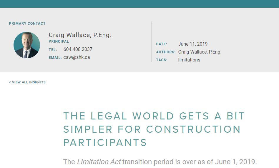 SHKlaw's tweet photo. 'The Legal World Gets a Bit Simpler' with the end of the Limitation Act transition period as of June 1, 2019.  

For more information, read our insight at: https://t.co/sQaWnsja5Y https://t.co/Rd1fddN83T