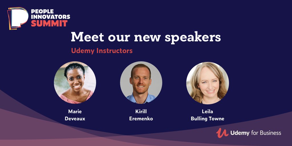UdemyforBiz's tweet photo. At this year’s #PeopleInnovators Summit, we’re thrilled to bring 3 of our leading instructors to the stage! Join @Kirill_Eremenko, @AHighTide, and @LeilaBT as they help us imagine a new future of learning. Reach out at summit@udemy.com for tickets before prices go up on Friday! https://t.co/gdpRHeGx3G