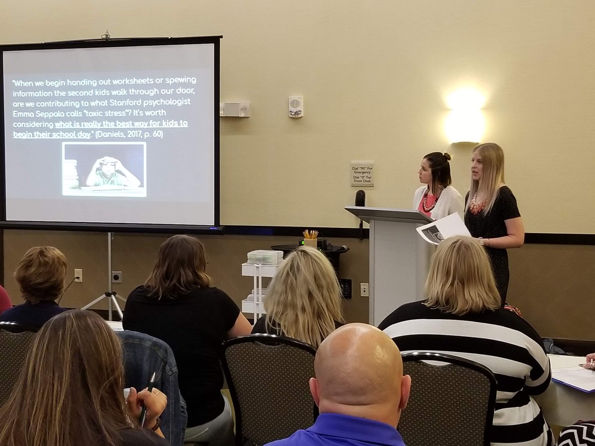 tanna_kincaid's tweet photo. BPS TLAers @mrsnikkischaff  and @JanaDetwiler nailed it with their conference workshop focused on soft starts and research/ideas from the book The Curious Classroom. #learnbps https://t.co/JxHHNSPJXo