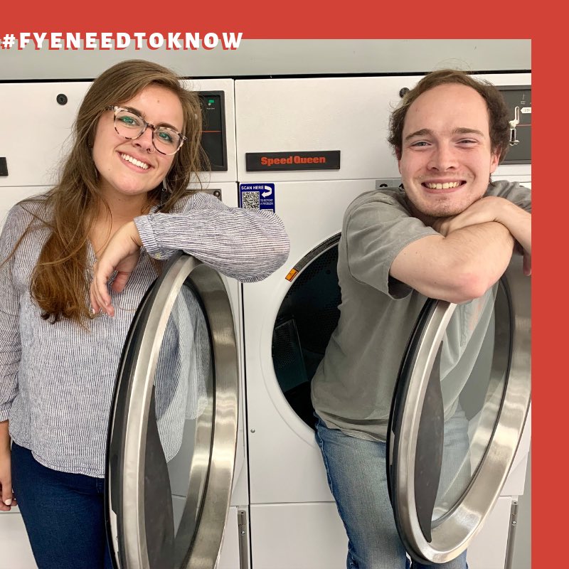 HU_FYE's tweet photo. As a first-year student, you need to know Harding’s laundromats have an app! You can now pay through the app called “Speed Queen.” This simple method is much easier than turning your room upside-down looking for quarters. #FYENeedToKnow #FYEInsideStory https://t.co/f9t0oiKyRm