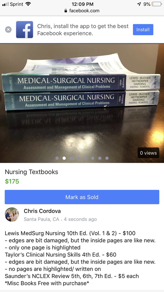 chrisco64_'s tweet photo. Selling Nursing Textbooks‼️ 
(Price is definitely negotiable) https://t.co/WxmVJ6yFtM