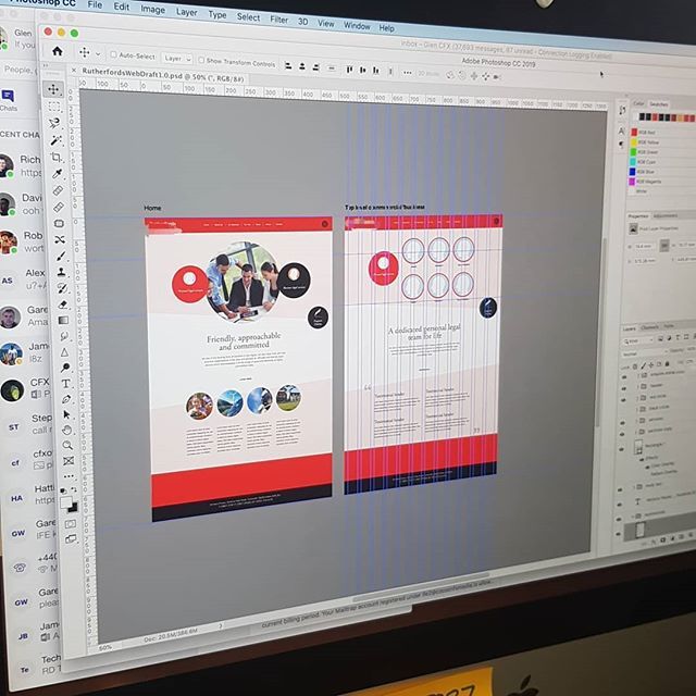 ggtapper's tweet photo. Sneaky peek at new clients website. #webdesign #twelvecolumngrid #layout #photoshop #garamond #optima  #limitedcolours #adobe #homepagedesign https://t.co/UygZfgfveE https://t.co/PRJLYFepvE