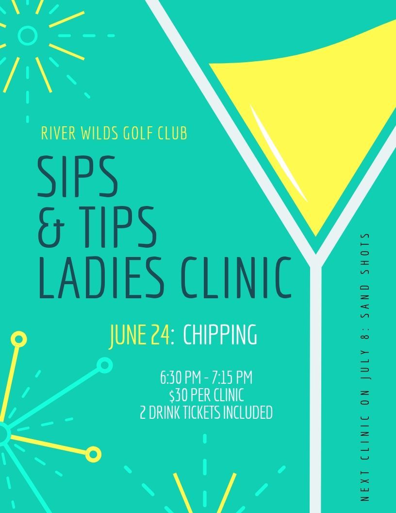 RiverWildsGC's tweet image. Bring your wedges for tonight's Sips &amp;amp; Tips clinic!

Also due to holiday week next week our next clinic will be on July 8th!

Hope to see everyone tonight!

#SipsAndTips #LadiesClinic