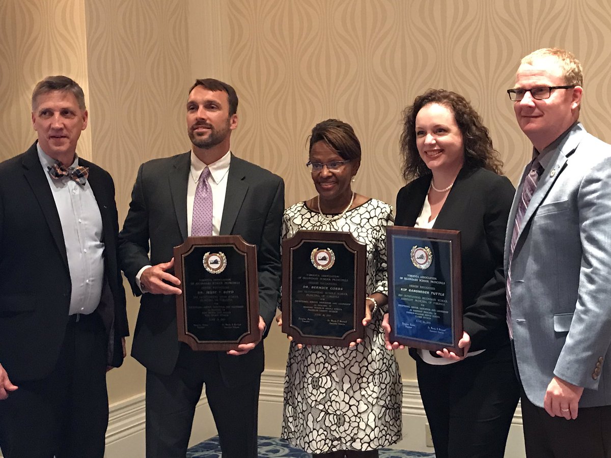 Deeply honored to stand with VASSP  OHSP <a href="/JesseTravisBoyd/">Dr. Jesse Boyd, KGHS</a> OMSP <a href="/bcjoyce4/">Bernice Cobbs</a> at <a href="/VaPrincipals/">VaPrincipals</a> 
#principal19 #leaders OSSAP <a href="/KTuttleEDU/">Kip Gansneder Tuttle</a> Thank you!!@VaPrincipals <a href="/JWMSGoCougars/">J-WMS</a> <a href="/CCPS_VA/">Clarke Co Schools</a> <a href="/ERobbPrincipal/">Evan Robb</a> <a href="/DrCBishop/">Chuck Bishop</a>