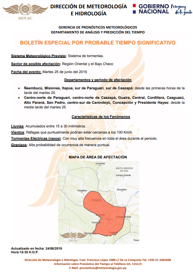 Dirección de Meteorología e Hidrología - DMH tweet media