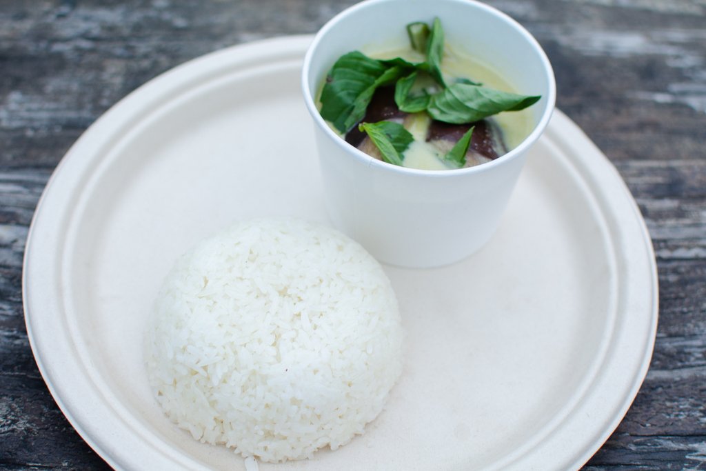 Psst, guess what? This dish is vegetarian and gluten-free! Head to <a href="/whislersatx/">Whisler's</a> to try our green curry: coconut milk, eggplant, bamboo shoots and basil served with jasmine rice. SO GOOD MAKE YOUR EYE ROLL BACK 🤪