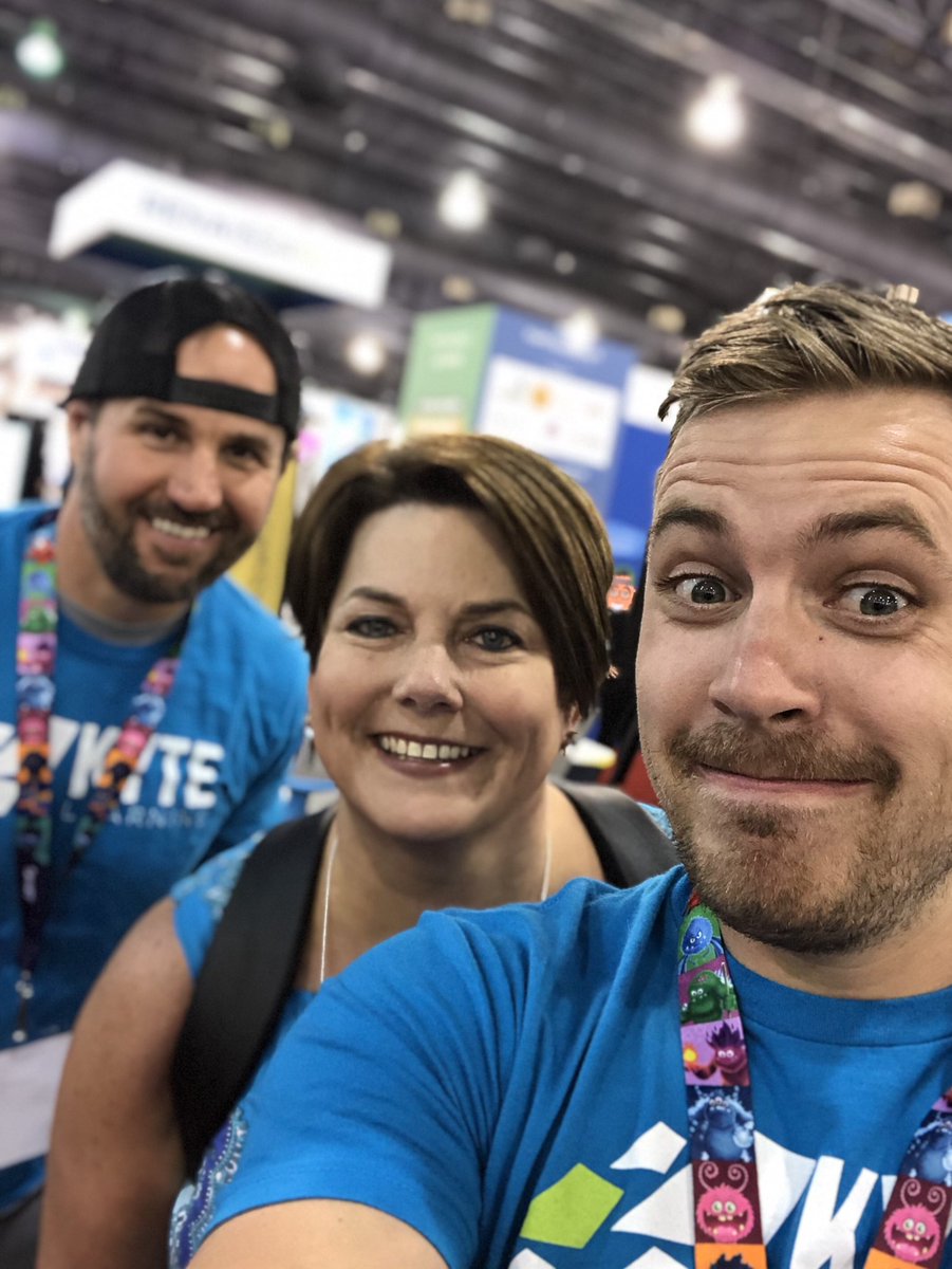 Favorite part of every conference is running into the fantastic people we’re privileged to work with! @mrhgaddis from <a href="/WCPSS/">Wake County Public School System</a> in the house slinging her wisdom at #ISTE2019!
