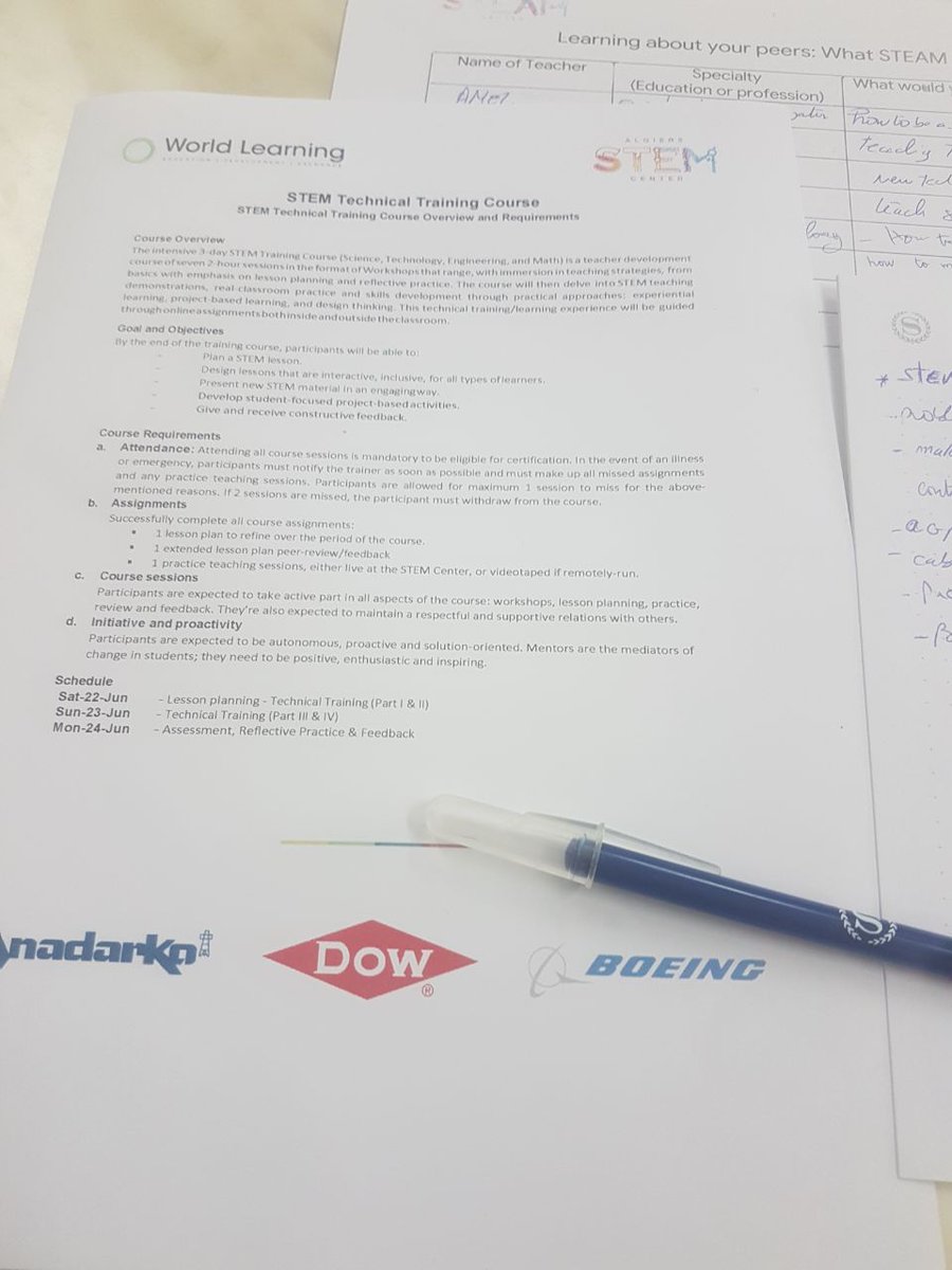 djenidiamel's tweet photo. This week i have been selected to attend a3days of STEM technical training teaching at the Algiers STEM center.
Thank you world learning algeria @WLAlgeria for the valuables sessions to develop new teaching skills.
#Techwomen18 #twimpact #Coding #assessememt #Lessonplan #WSBAT https://t.co/ioRAN4hPjv