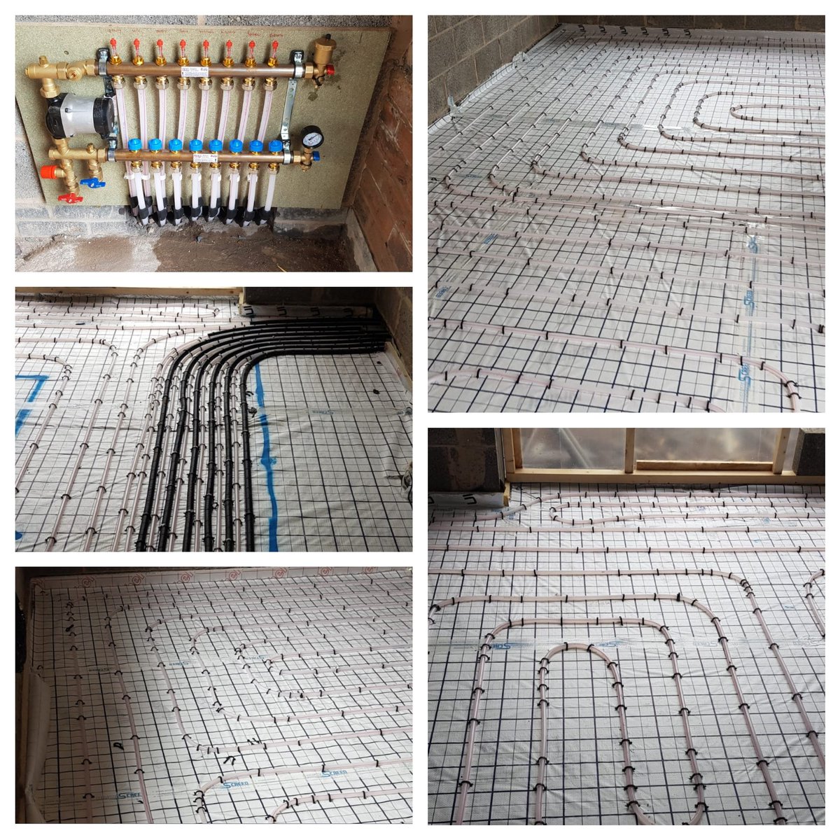 Project in Euxton all ready for Traditional Screed tomorrow. Supply and Install Grid Membrane and Roth UFH for a regular customer #heatedfloors #ufh #rothunderfloor #housebuilding #pipework