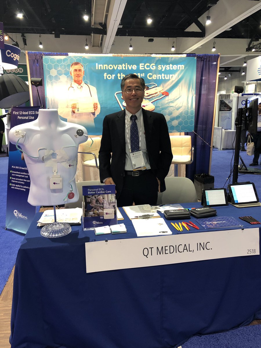 QTMedicalinc's tweet photo. We are here at DIA 2019! Visit our booth to learn how cardiac safety testing for clinical trials can be streamlined with a hospital grade, in-home use ECG with no technician required. #DIA2019 https://t.co/5DYkaPKcRk