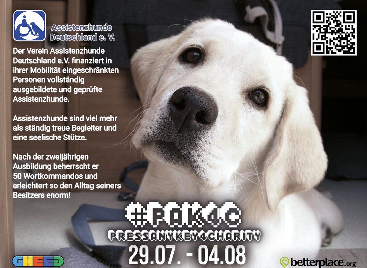 pak4c_'s tweet photo. Unser Flyer mit allen wichtigen. Zwecks Übersicht aufgeteilt auf zwei Bilder.

Jetzt beweben! https://t.co/wAla3S0kSG

@betterplace_org @AssistenzhundeD

#PAK4C #PressAnyKey4Charity #Charity #Spenden #assistenzhunde ^🐺 https://t.co/js0AbXqoNa
