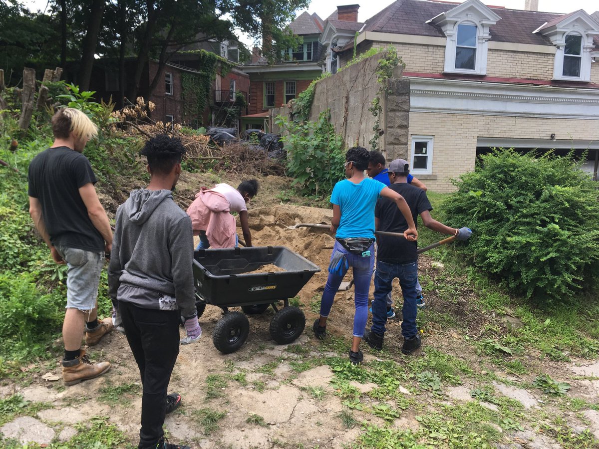 MansionYingling's tweet photo. Day one of the Wilkinsburg Youth Project preparations for a community pizza oven #goodallover https://t.co/rlQmgiYIhn