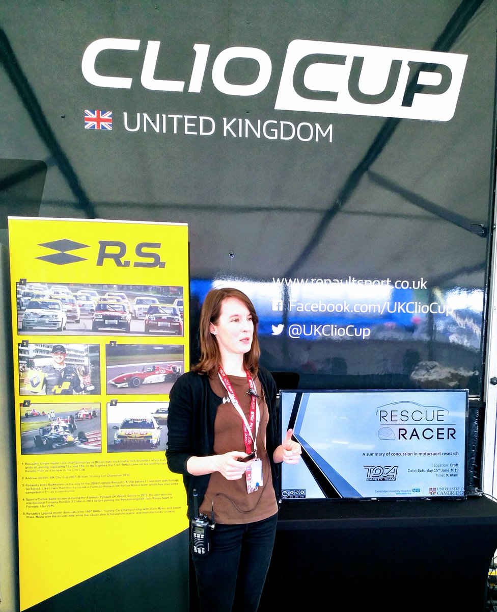 RESCUE_RACER's tweet photo. As we prepare for #BTCC @Oulton_Park this week, let's not forget the #RRstudy presentation that @DeaksND gave @Croft_Circuit earlier this month to @UKClioCup #drivers

To find for more about the #CArBONstudy see: https://t.co/ZwFtTtg6f7
#motorsportconcussion #motorsport #research https://t.co/O2UsjSt2k3