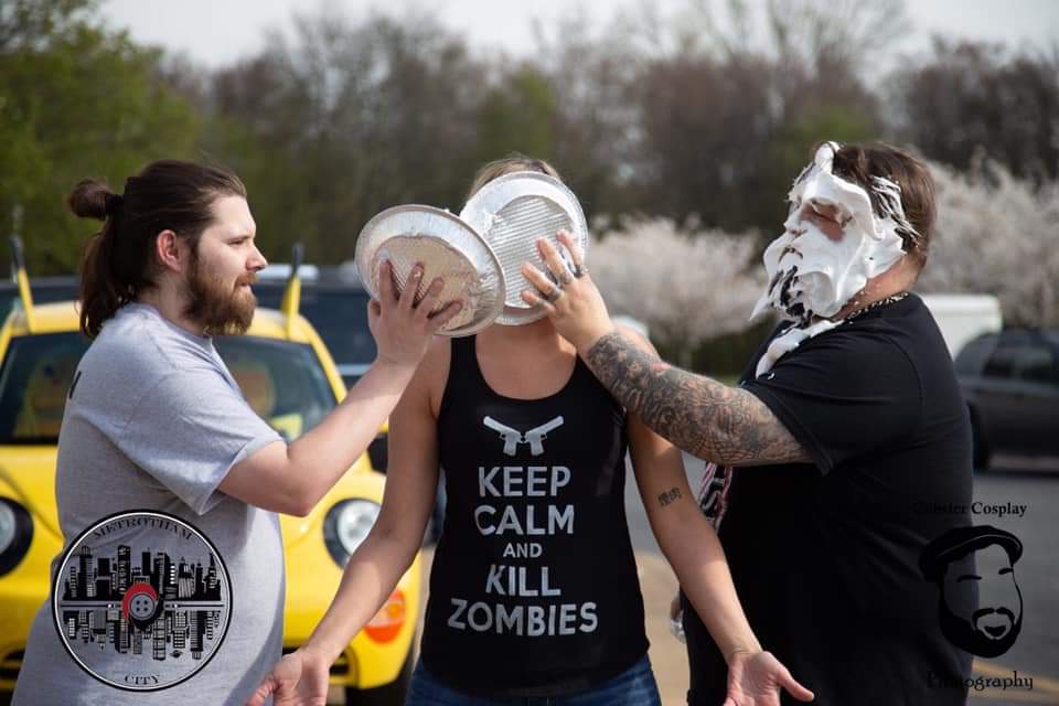 Tiffsnerdlife's tweet photo. Getting pied for a good cause! @PopsForPatients @MetrothamCon #popsforpatients #metrothamcon https://t.co/hwOJ2L1Odd