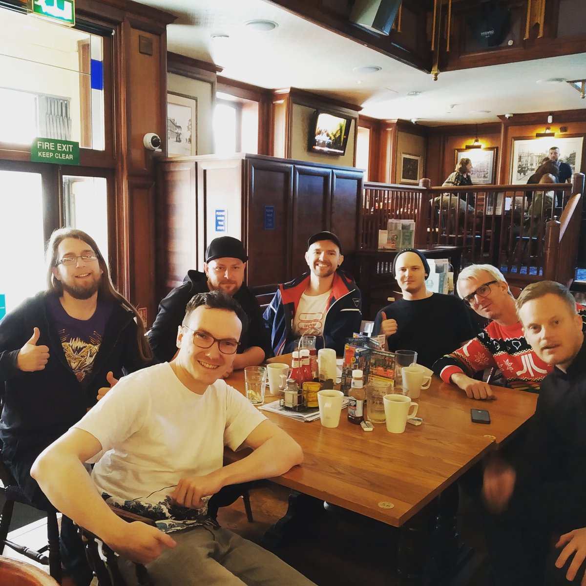 ChipBitDay's tweet image. One final picture for sign off chip bit day for 2019. The traditional breakfast after party at spoons! Till next time 😘 #chiptune #Manchester