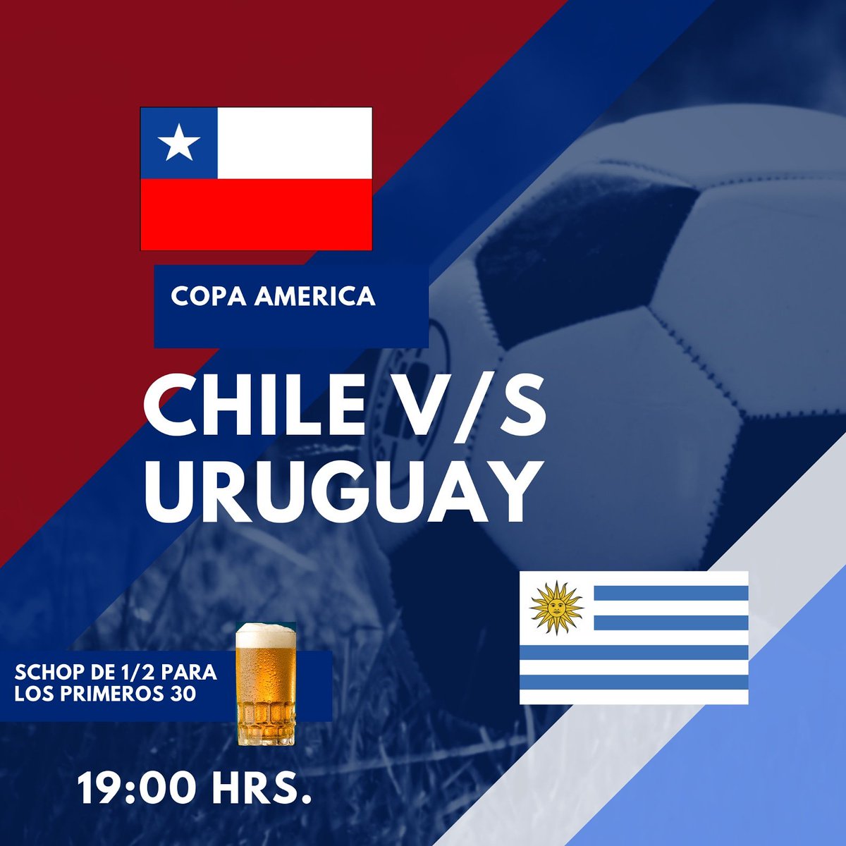 ShootingOficial's tweet photo. HOY VEMOS CHILE V/S URUGUAY ⚽️ EN Shooting Bellavista TE ESPERAMOS DESDE LAS 18:30 Y A LOS PRIMEROS 30 LE REGALAMOS 1 SCHOP DE 1/2 LITRO 🍺

COME TODO LO QUE QUIERAS POR SOLO $4.990 🍟🍕🍱🥤 https://t.co/PLo2eNShZi