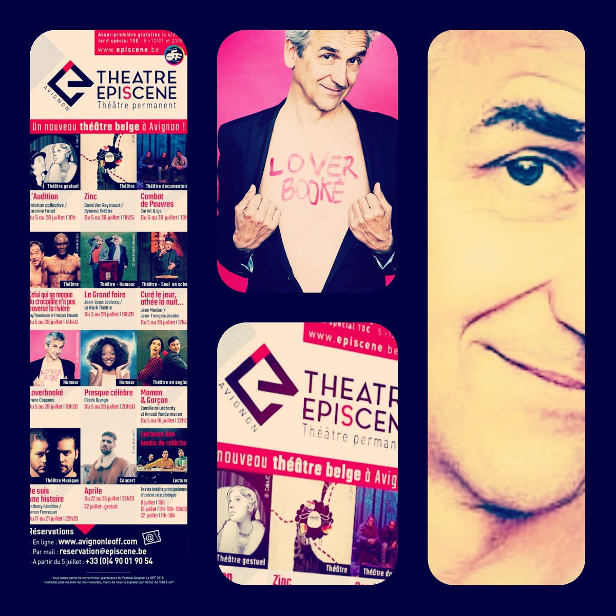 CoppensBruno's tweet photo. Du 5 au 28 juillet - Loverbooké  @  ÉPISCÈNE -THÉÂTRE ...et je serai en excellente compagnie !

Toutes les infos : https://t.co/EbaXaf5csQ https://t.co/Yn0Ey3VZav

#avignon #avignonleoff #episcene #humour #humoriste #loverbooke #brunocoppens #ceciledjunga #onemanshow https://t.co/xxvI5tdI4s