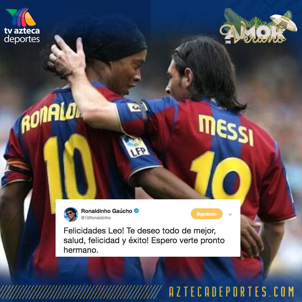 AztecaDeportes's tweet photo. #AmorDeVerano 😍💔🏖 

¡Tu eres mi amigo fiel!🤠🎧🎼

¡Su primer gol fue una asistencia de @10Ronaldinho y hoy fue el primero en felicitarlo!⚽ https://t.co/2b3c377aEs