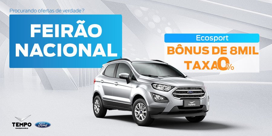TempoFord's tweet photo. No Feirão Nacional Ford você sai de Ecosport com taxa zero e bônus de até R$8.000,00 no seu seminovo.

Venha para a Tempo Ford, agora em dois endereços:
Av. John Boyd Dunlop, 375 - São Bento
Av. Orosimbo Maia, 1130 - Cambuí

Acesse https://t.co/DcNHf6HmGc para saber mais. https://t.co/s1q87QlJAm