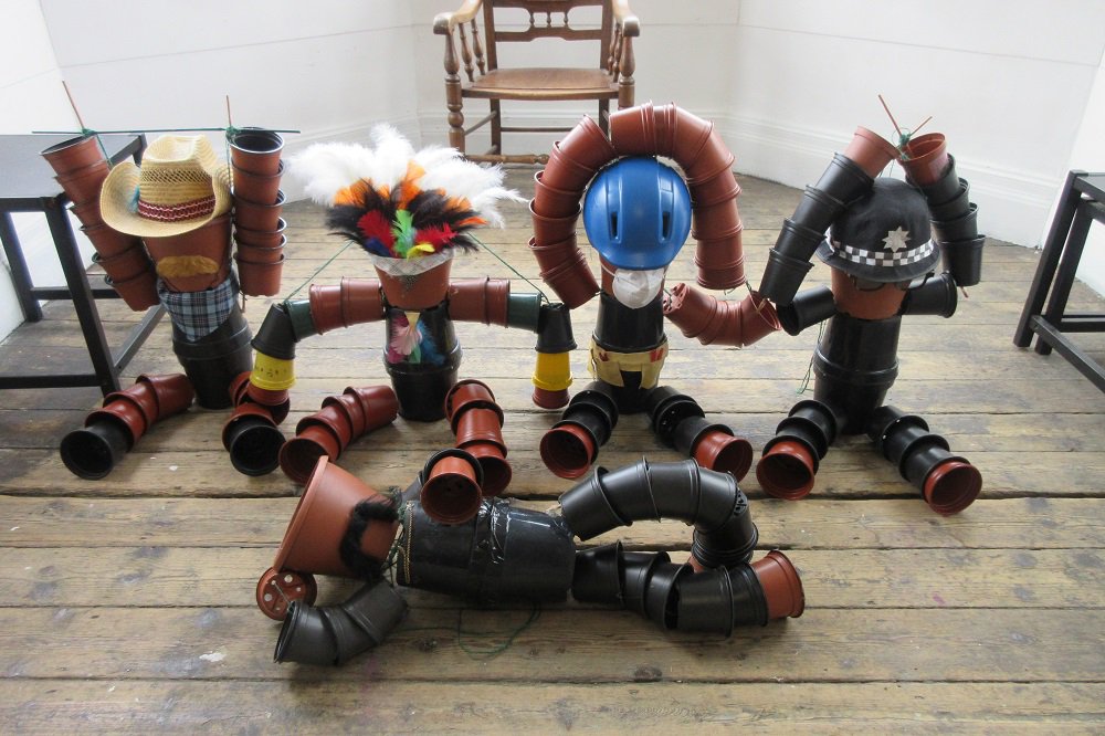 FunnyWonders's tweet photo. Pretty much finished our flowerpot people for the #BuxtonFlowerpotTrail. Just need to install them at @GreenManArt 😁
 #YMCA #TheVillagePeople
 @townteambuxton #BuxtonInBloom #FlowerpotPeople https://t.co/8LAM8TwhbR