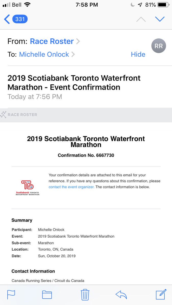 MichelleOnlock's tweet photo. The first step on my #pgy5wellnessjourney ... signing up for my first marathon!
#firstmarathon #42point2 #scotiabankmarathon #residentwellness #physicianwellness https://t.co/Oa1jc4EyD3