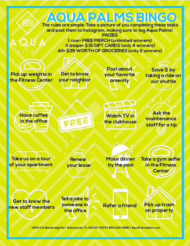 AquaPalms's tweet photo. One more week of BINGO! We would love for you to play. :) https://t.co/5ziec0Vk1n