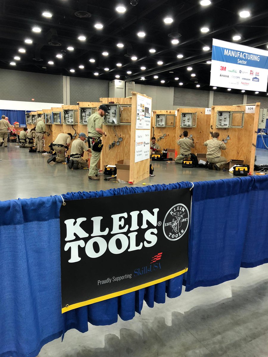 Klein_Tools's tweet photo. Who's going to be at @SkillsUSA's #NLSC19? We're ready! Stop by booth #W66 to check out all things Klein. Good luck to all the 2019 competitors! https://t.co/2nRL7I6lXY