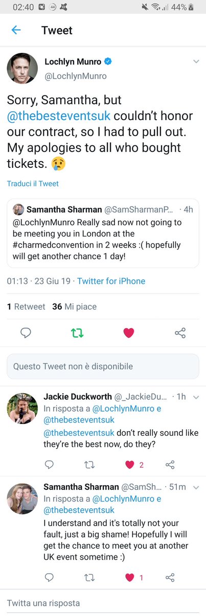 MadHatter094's tweet photo. What the fuck....???? @thebesteventsuk... #TheBestEvents #London #thebesteventsuk #Charmed #CharmedAgain #LochlynMunro ~ #VictorWebster | and now also @rosemcgowan???? #RoseMcGowan #PaigeMatthews #CharmedOG #OGCHARMED #Charmedconvention #ThePowerofThreewillsetusFree ???....😡 https://t.co/eaNty6Wx2u