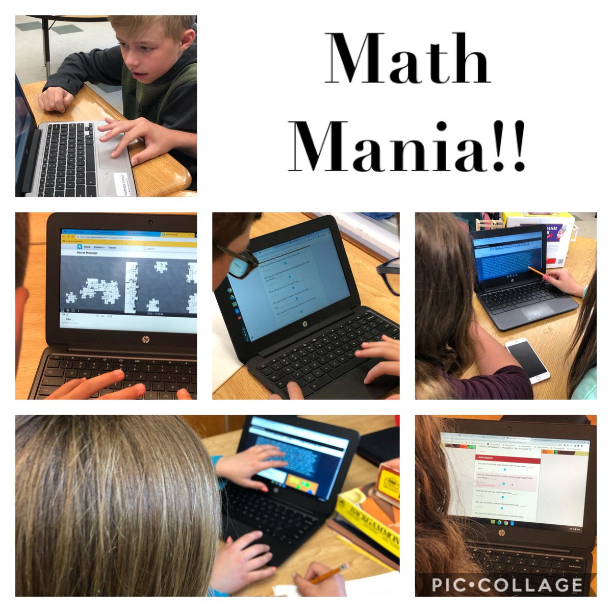 Mother2thewell's tweet photo. Math Mania digital escape room and bridge testing today in #7D @NorthdaleCntrl, not a bad way to start off our final week of grade 7! #canyouescape #tvdsbmath #willithold #buildingbridges https://t.co/ezXBpMYGlW