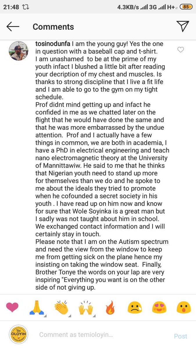 abisinuolaa's tweet photo. Never be too quick to judge the action of others. My take from Tosin Odunfa comment. #wolesoyinka https://t.co/XVsREZlO0F
