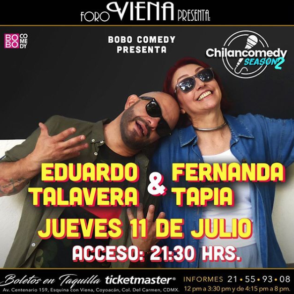 bobo_comedy's tweet photo. El 11 de julio llegan @talatalavera  y @TapiaFernanda a prender el @ForoVienaMx con su inigualable humor 🤣 ¡No te lo pierdas! 
#RisaEnSerio #SomosBOBO https://t.co/XEAhOvOYKk