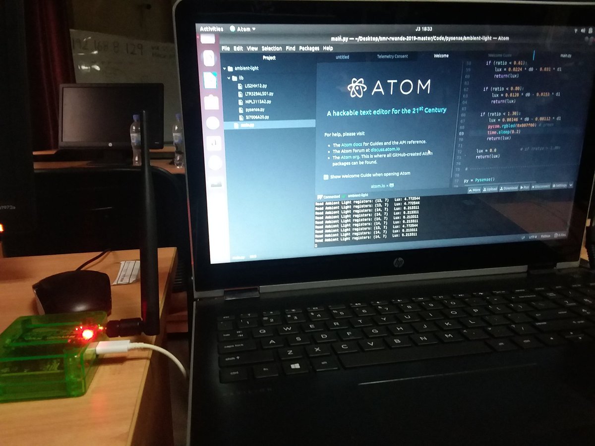 IreneBeebwa's tweet image. Day1 done with #Micropython #PycomIntro  #pysense  #pymakr 
@ictpnews  #eaifr  @ACEIoT_UR  @ACEIoT