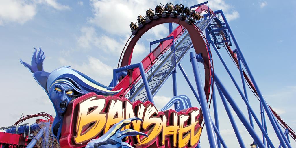 KingsIslandPR's tweet photo. For someone riding the world's longest steel inverted roller coaster, Banshee, for the first time, would you recommend they sit in the front, middle or back of the train? #KingsIsland #KIBanshee https://t.co/TUTu6AYb3O