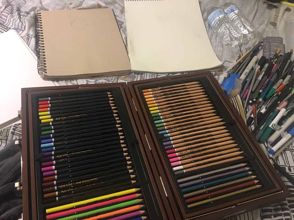 I took a few supplies out of my art bin. We’re getting this computer back up and running