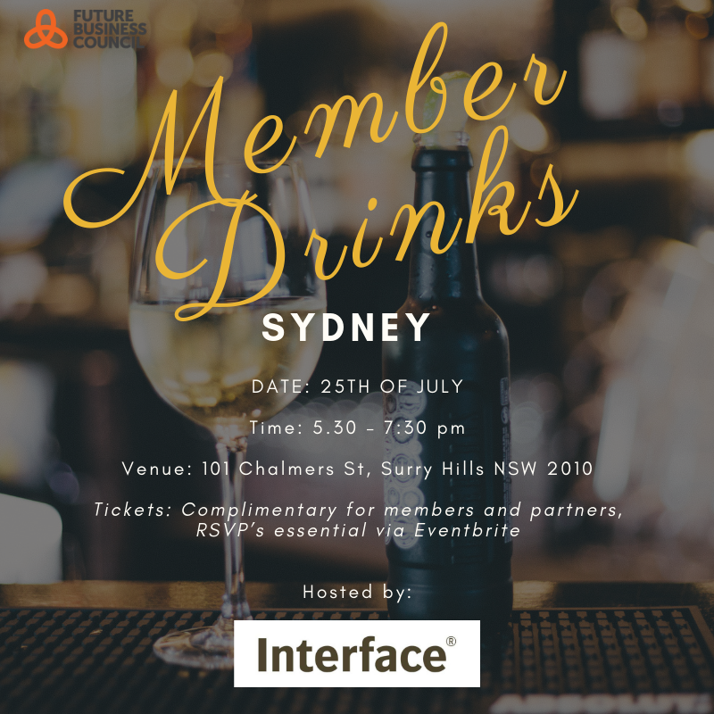 All members, partners and interested groups are invited to join us for an informal evening of drinks and canapés at our Member Drinks in Sydney, 25 July 2019. Register at eventbrite.com.au/e/fbc-sydney-m…