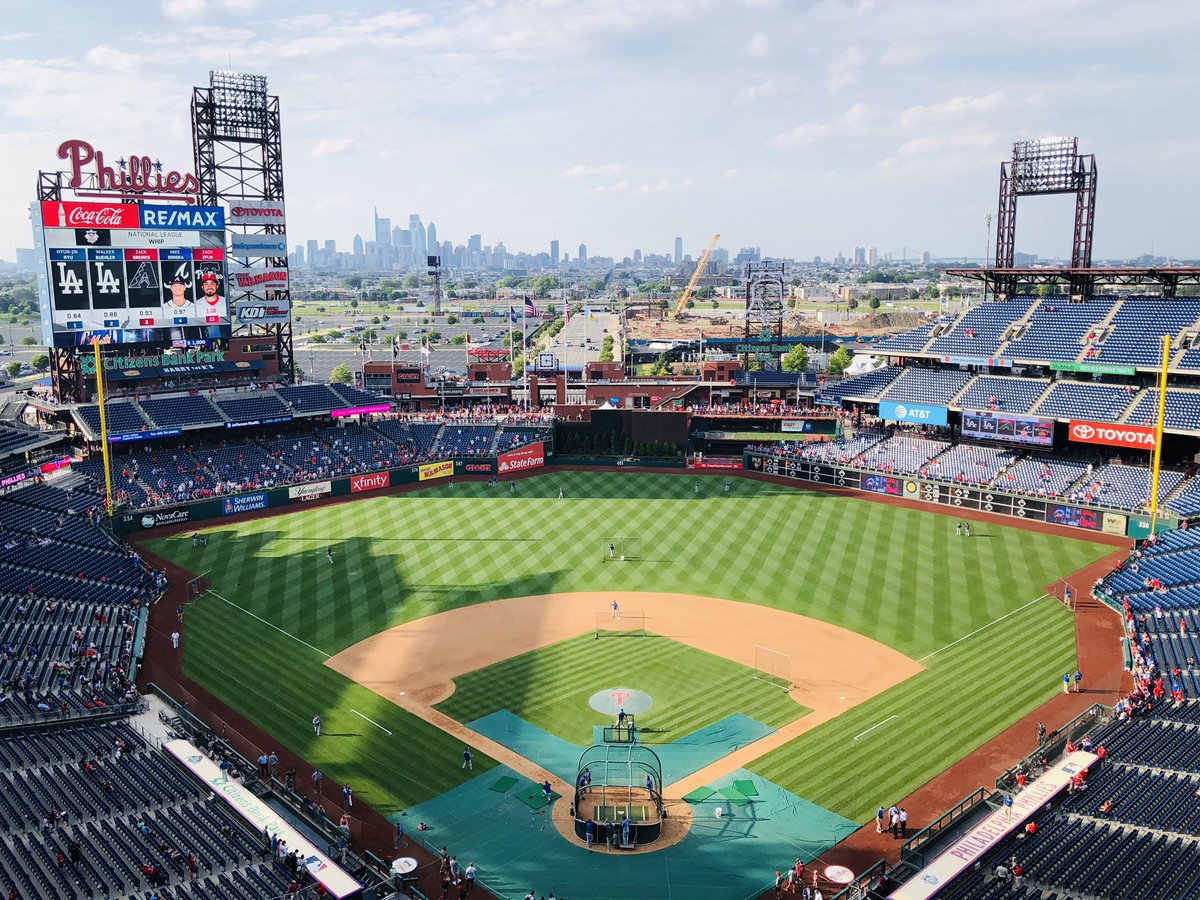 _Coach__Mac_'s tweet photo. Enjoying the @Phillies game, after a fun day at #ISTE19, with @boltsgrc, @pattidodson, @RMack_SCPAS, @desashea, @msangiec11, @tracietdavis! https://t.co/oF9usSPy5b