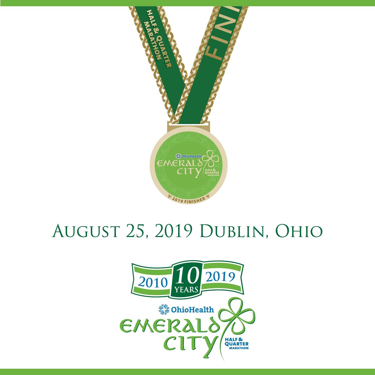 M3SSports's tweet photo. Celebrate YOU on August 25 at the 10th Anniversary @OhioHealth Emerald City Half & Quarter Marathon!
Register now-> https://t.co/n0GKYrKjk7
#ECHalf #SoDublin #DublinOhio https://t.co/Po9Zbvll8u