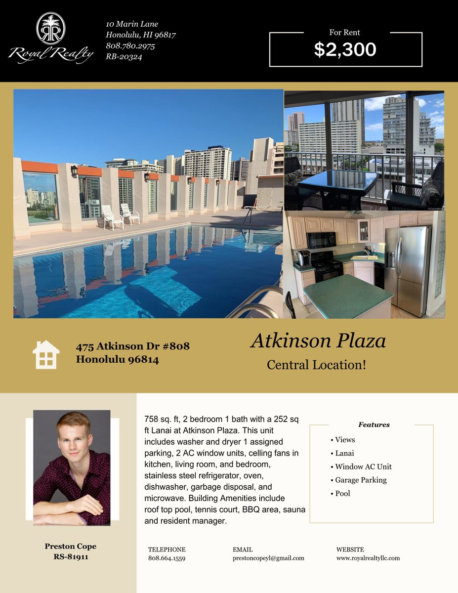 royalrealtyllc's tweet photo. Two new rentals now on the market. One in #Honolulu and the other in #Mililani. ๐ฎ
Which city in Oahu do you enjoy?
#royalrealtyhawaii #oahurentals #honolulurentals #rentals #mililanirental #atkinsonplaza #realtor #pool #town #beachlife #movingtohawaii https://t.co/27rNln6S30