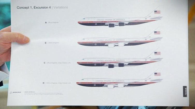 BruceMHicks's tweet photo. Sure, slant the supreme court against women, impriscon children and starts wars and extradition and exclusion but even @realDonaldTrump had to know the man has no taste in design - have you seen his apartment in NY -- way to ruin Air Force One Donald https://t.co/cYRh47BS31