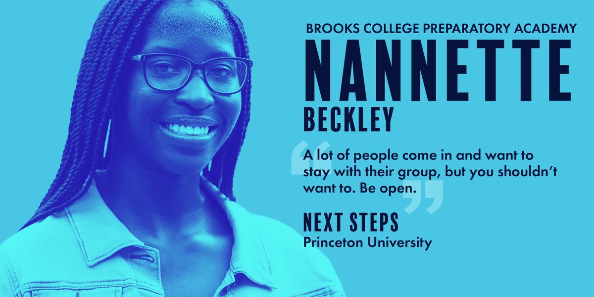 ChiPubSchools's tweet photo. Congrats to Nannette Beckley! This @GBrooksHS graduate, and Gates Scholar, is heading off to @Princeton. Advice? "Be open." #BetterMakeRoomChicago https://t.co/6pkQkXiTok