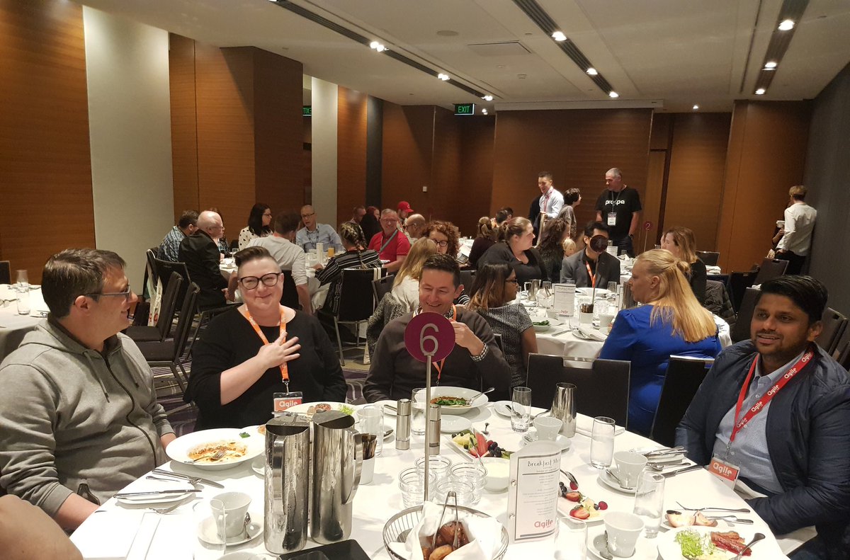 Hungry speakers @agileaus fueling up for two days of agility 😀