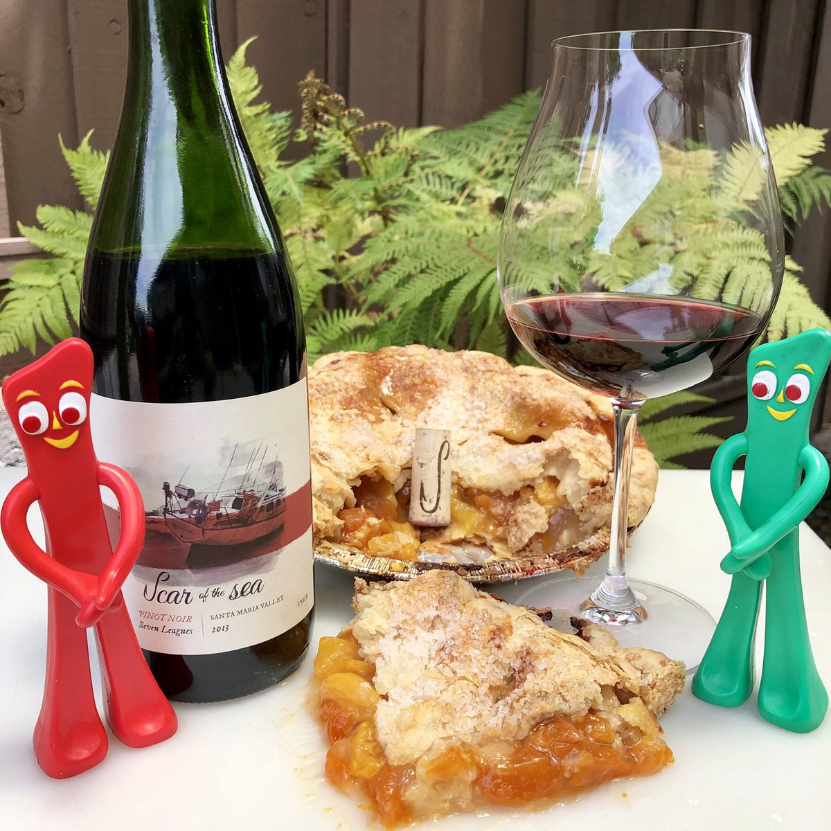 Dave Razzari (@_drazzari) on Twitter photo #ManicMonday fun with the Gumby twins, peach pie and a Santa Maria Valley pinot noir from Scar of the Sea. Notes of clove, crab-raspberry, cinnamon & fresh cut roses. Hoping your Monday hasn’t been too manic. <a href="/boozychef/">boozychef</a> <a href="/jflorez/">Joe Florez</a> <a href="/WineOnTheDime/">Wine on the Dime</a> <a href="/MBrughelli/">Michael Brughelli</a> <a href="/wineNweather/">Functional Pumpkin</a> <a href="/KasoKim/">Kim Kaso 🌻💙🌊</a> #ManicMonday fun with the Gumby twins, peach pie and a Santa Maria Valley pinot noir from Scar of the Sea. Notes of clove, crab-raspberry, cinnamon & fresh cut roses. Hoping your Monday hasn’t been too manic. <a href="/boozychef/">boozychef</a> <a href="/jflorez/">Joe Florez</a> <a href="/WineOnTheDime/">Wine on the Dime</a> <a href="/MBrughelli/">Michael Brughelli</a> <a href="/wineNweather/">Functional Pumpkin</a> <a href="/KasoKim/">Kim Kaso 🌻💙🌊</a>