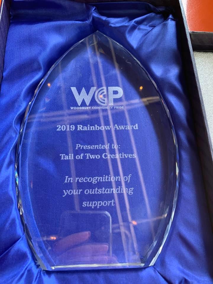 Thank you to <a href="/woodbury_pride/">Woodbury Community Pride</a> for awarding us the 2019 Rainbow Award! We're so humbled and honored to be affiliated with such a wonderful organization making incredible strides for the #LGBTQ+ community in business &amp; beyond! #Pride