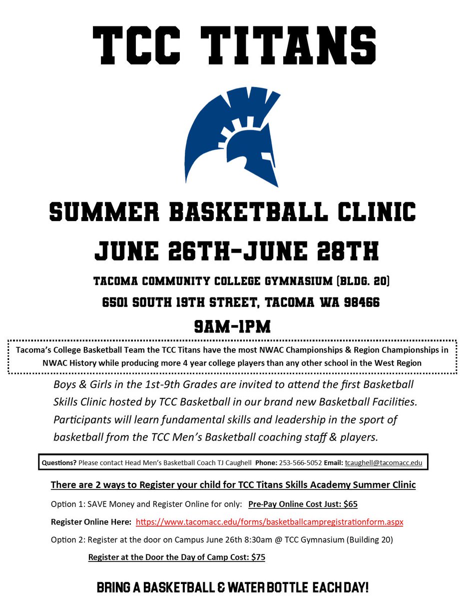 Great event for local kids looking to get in the gym &amp; work on their hoop game. Register online now or at the door Wednesday morning 😎