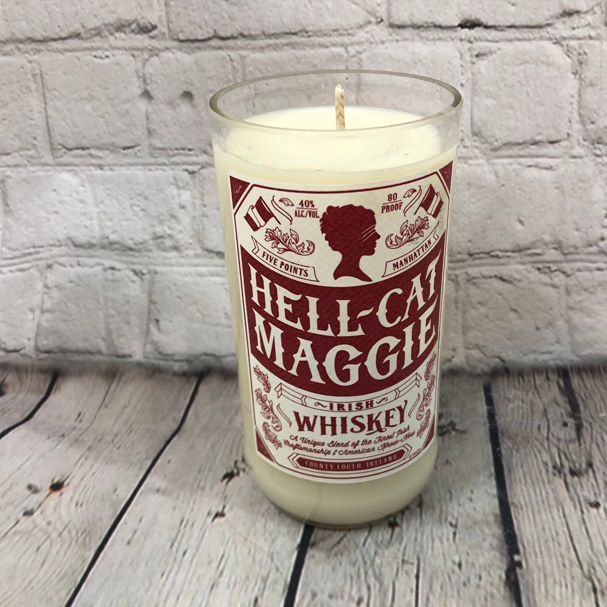 Just cut this Hell Cat Maggie Whiskey Bottle. Go to my Etsy shop and pick your favorite fragrance and I’ll pour it for you. #liquorbottlecandle etsy.me/2ZLbI50
